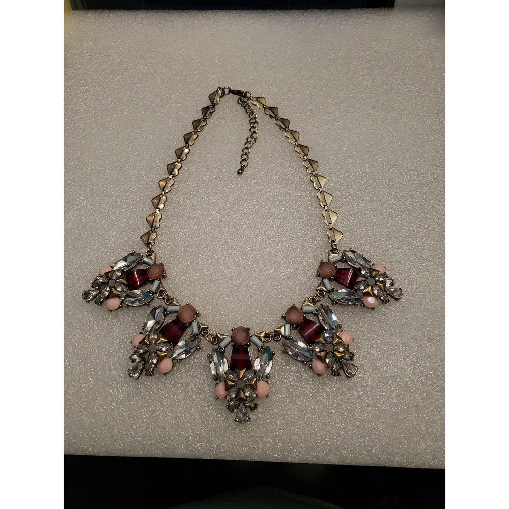 Multi colored rhinestone statement necklace - Picture 1 of 3